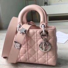 Sac Dior My Lady Dior en agneau rose
