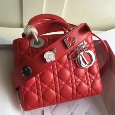 Sac Dior My Lady Dior en agneau rouge