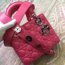 Sac Dior My Lady Dior en agneau rouge rosé