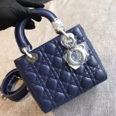 Sac Dior My Lady Dior en agneau saphir