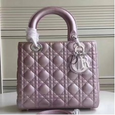 Sac Lady Dior moyen en agneau champagne