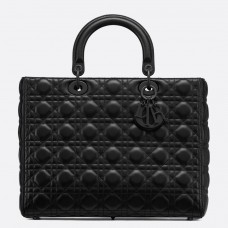 Sac Lady Dior grand format Ultra-Matte So Black