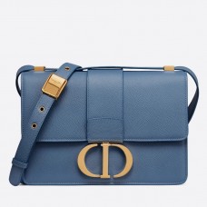 Sac Dior 30 Montaigne en cuir de veau grainé bleu denim Sac Dior 30 Montaigne en cuir de veau grainé bleu denim