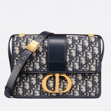 Sac Dior 30 Montaigne en toile jacquard oblique bleue Sac Dior 30 Montaigne en toile jacquard oblique bleue