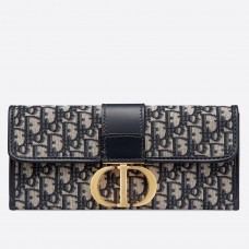 Pochette Dior 30 Montaigne en toile oblique bleue