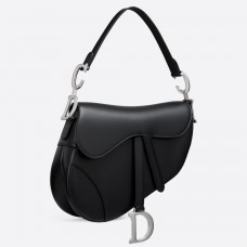 Sac Saddle Dior en cuir de veau souple noir