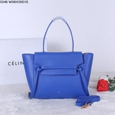 Sac banane Céline en cuir de veau naturel bleu