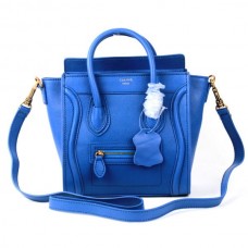 Sac cabas Céline petit format en cuir bleu