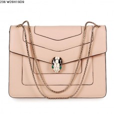Sac Bvlgari Serpenti GM en cuir de veau rose Sac Bvlgari Serpenti GM en cuir de veau rose