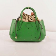 Sac Fendi B Fab vert herbe Ferrari en cuir perforé, format moyen, avec poignée supérieure