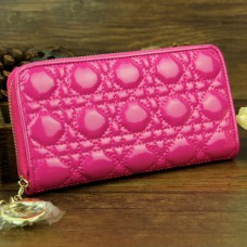 Portefeuille long en cuir verni Dior 030 Rose