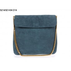 Sac bandoulière Céline Gourmette en daim vert S2