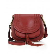 Sac bandoulière en cuir tressé rouge Chloe Hudson