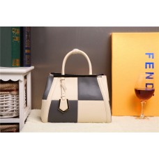 Sac Fendi 2Jours en cuir de veau beige/noir multicolore F168