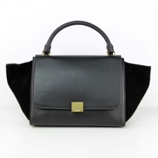Sac Céline Classic Trapèze en daim noir