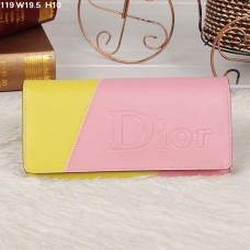 Portefeuille à rabat Christian Dior multicolore rose/jaune 119 Portefeuille à rabat Christian Dior multicolore rose/jaune 119
