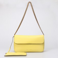Sac bandoulière Celine Gourmette Ferrari en cuir jaune 88041