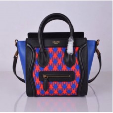 Sac cabas Céline petit modèle à motif pied-de-poule noir