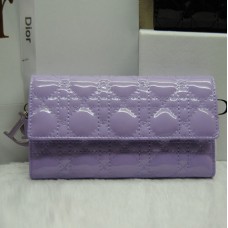Portefeuille Dior CD086 Lavande en cuir verni
