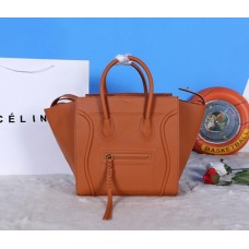 Sac Boston en cuir de veau marron Celine