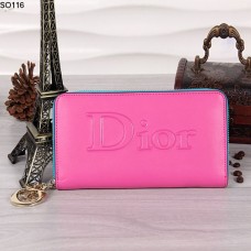 Portefeuille zippé pêche Christian Dior 116 Portefeuille zippé pêche Christian Dior 116