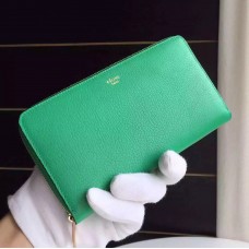 Portefeuille multifonction zippé Céline en cuir de chèvre vert Portefeuille multifonction zippé Céline en cuir de chèvre vert