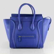 Sac cabas Céline grand format en cuir bleu néon