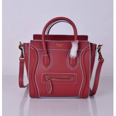 Sac cabas Céline petit format rouge et bleu 20 cm