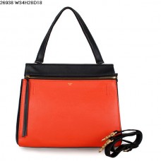 Sac Celine EDGE en cuir de veau orange/noir 26938