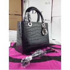 Réplique de sac cabas Dior Lady en cuir véritable noir Réplique de sac cabas Dior Lady en cuir véritable noir