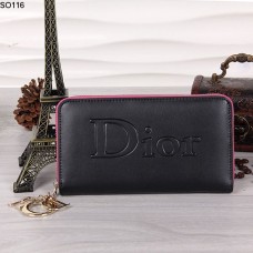 Portefeuille zippé noir Christian Dior 116