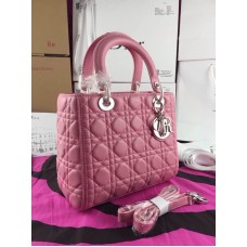 Réplique de sac à main Dior Lady Totes en cuir véritable rose