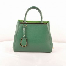 Sac Fendi 2jours en cuir vert à veines croisées, petit modèle