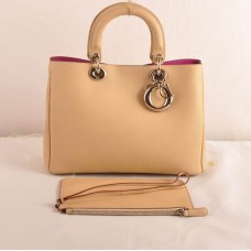 Sac Dior Diorissimo moyen en cuir abricot original (fermoir doré) 603